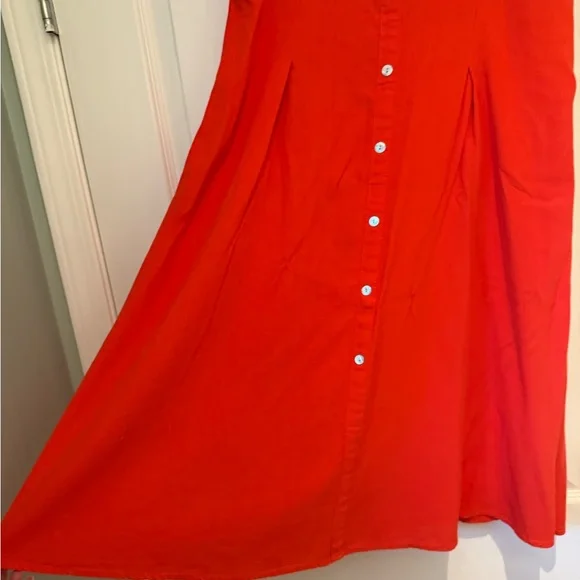 Red/Orange Button-Front Skirt - Picture 3 of 4